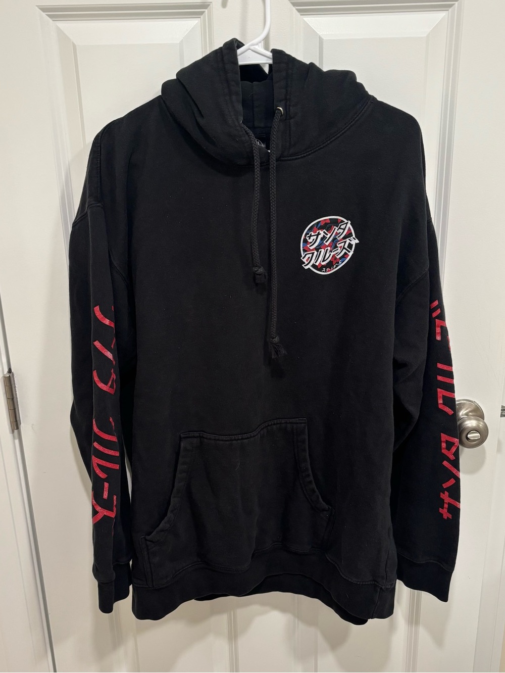 Santa Cruz Skateboards Japanese Blossom Dot Logo Hoodie Sweatshirt Mens XL Black